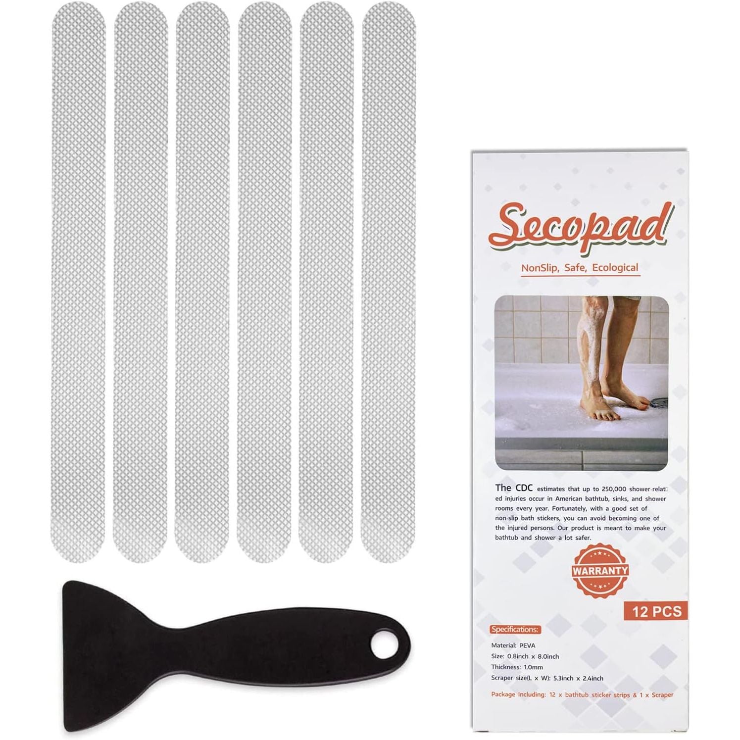Buy now Anti Slip Shower Stickers 24 PCS Safety Bathtub Strips Adhesive Decals with Premium Scraper for Bath Tub Shower Stairs Ladders Boats Clear 12 at indiglob india