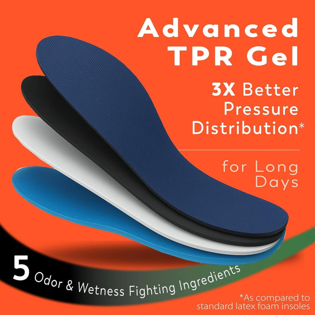 Odor-Eaters Max Comfort Gel Insoles, Foot Odor Eliminating Insert, 1 Pair