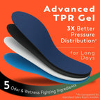 Odor-Eaters Max Comfort Gel Insoles, Foot Odor Eliminating Insert, 1 Pair