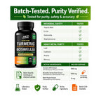 Turmeric Boswellia Extract Supplement 2000 mg – Extra Strength Boswellia Serrata with Turmeric Curcumin - 95% Curcuminoids with Boswellia Extract Capsules - Standardized High Potency - Made in USA