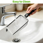 2 Pack Cat Litter Scoop with 3.8mm & 5mm Mesh – Stainless Steel Kitten Litter Scoop with 2 Adhesive Hooks, Metal Cat Poop Scooper for All Litter Types, Efficient Sifting & Easy Cleaning for Litter Box