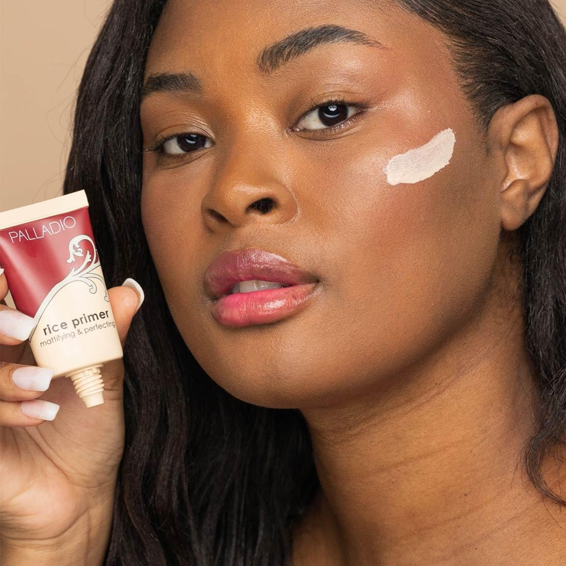 Buy now Palladio Rice Primer, Formulated with Natural Rice, Controls Oil on Your Skin and Locks in Makeup, Lightweight with a Smooth Matte Finish, Reduces Facial Shine, for All Skin Types, Beige, 0.71 Fl Oz at indiglob india