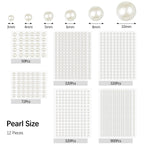 1982 Pcs Self-Adhesive Pearl Stickers, Multiple Sizes, Decorative Pearl Gems for Face, Crafts, Hair, Makeup, Nail