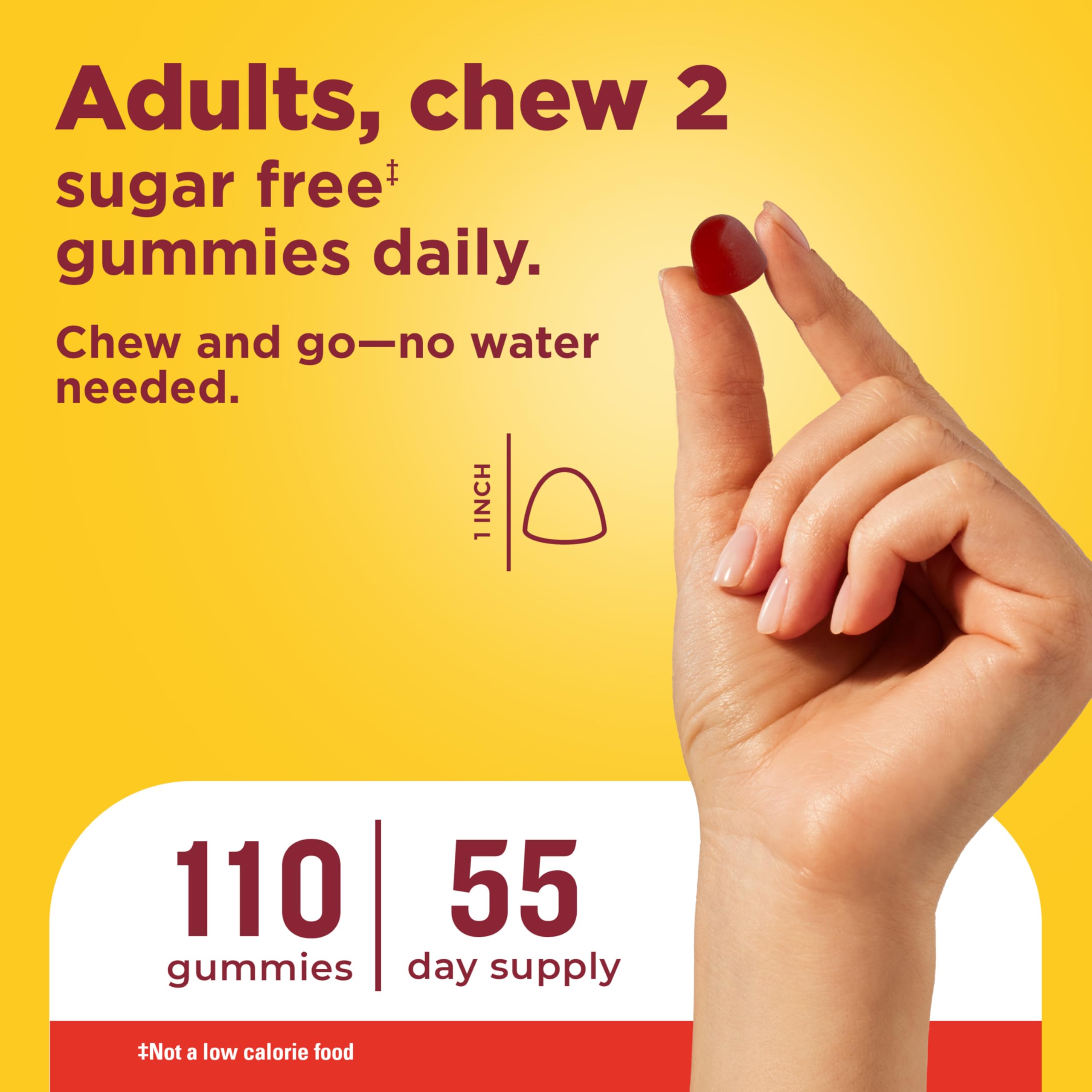 Nature Made Zero Sugar Vitamin D3 Gummies, 110 Vitamin D Gummies | Vitamin D3 2000 IU (50 mcg) per Serving, for Bone and Immune Health Support, Aspartame Free, Cherry Flavor, 55 Day Supply