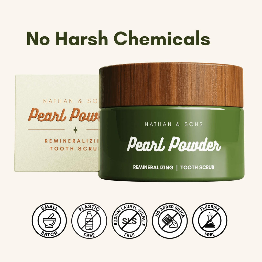 Nathan & Sons Pearl Remineralizing Tooth Powder, Hydroxyapatite, 1.1 oz
