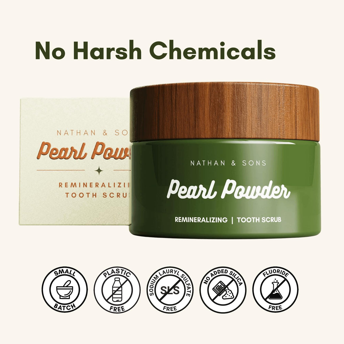 Nathan & Sons Pearl Remineralizing Tooth Powder, Hydroxyapatite, 1.1 oz