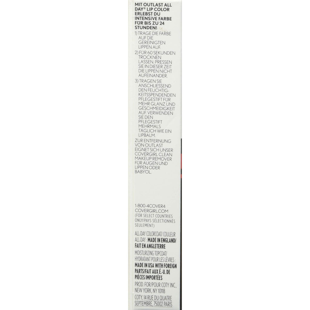 Buy now COVERGIRL Outlast All-Day Lip Color With Topcoat, Red Hot at indiglob india
