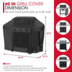 Unicook 60 Inch Heavy Duty Waterproof Grill Cover for Outdoor Grill