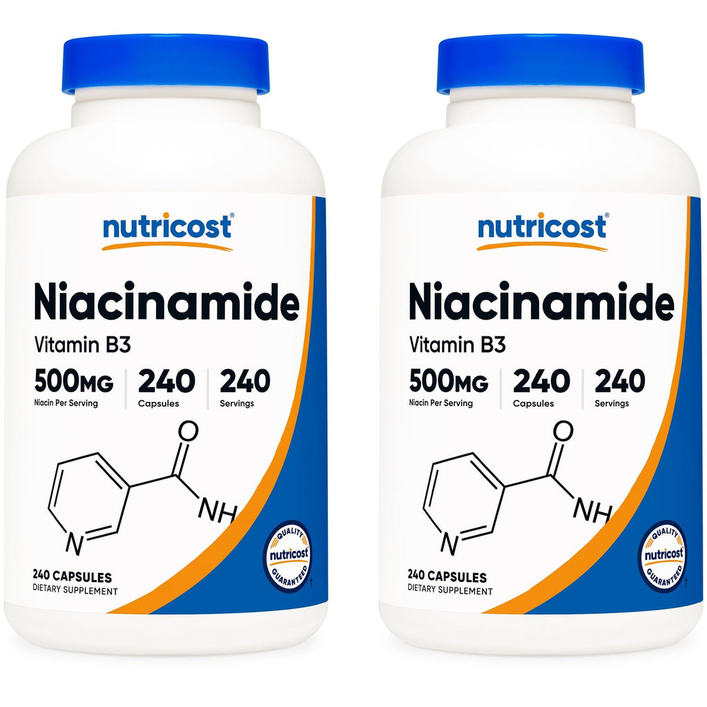 Nutricost Niacinamide (Vitamin B3) 500mg, 240 Capsules, Flush Free | Gluten-Free, GMO-Free