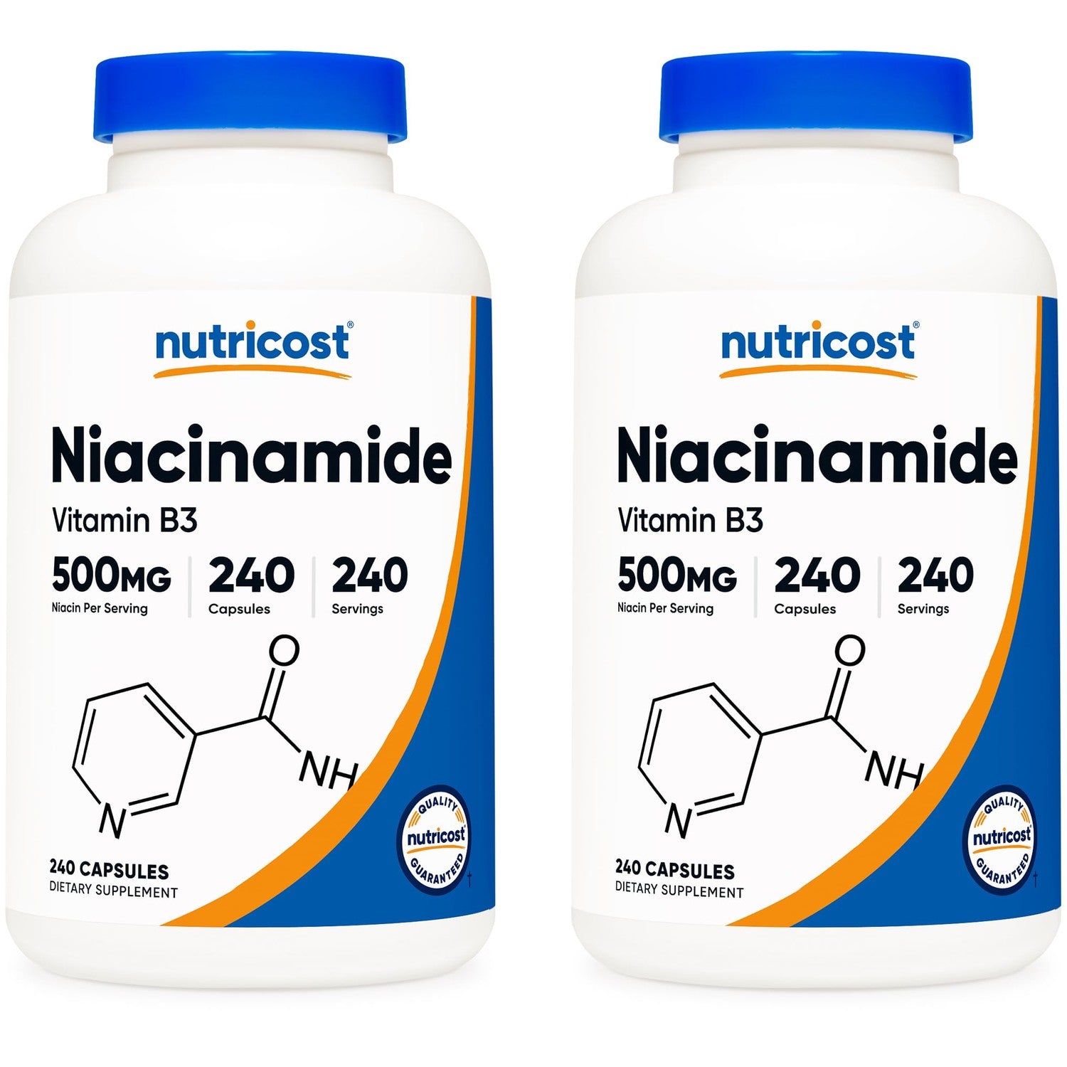 Nutricost Niacinamide (Vitamin B3) 500mg, 240 Capsules, Flush Free | Gluten-Free, GMO-Free