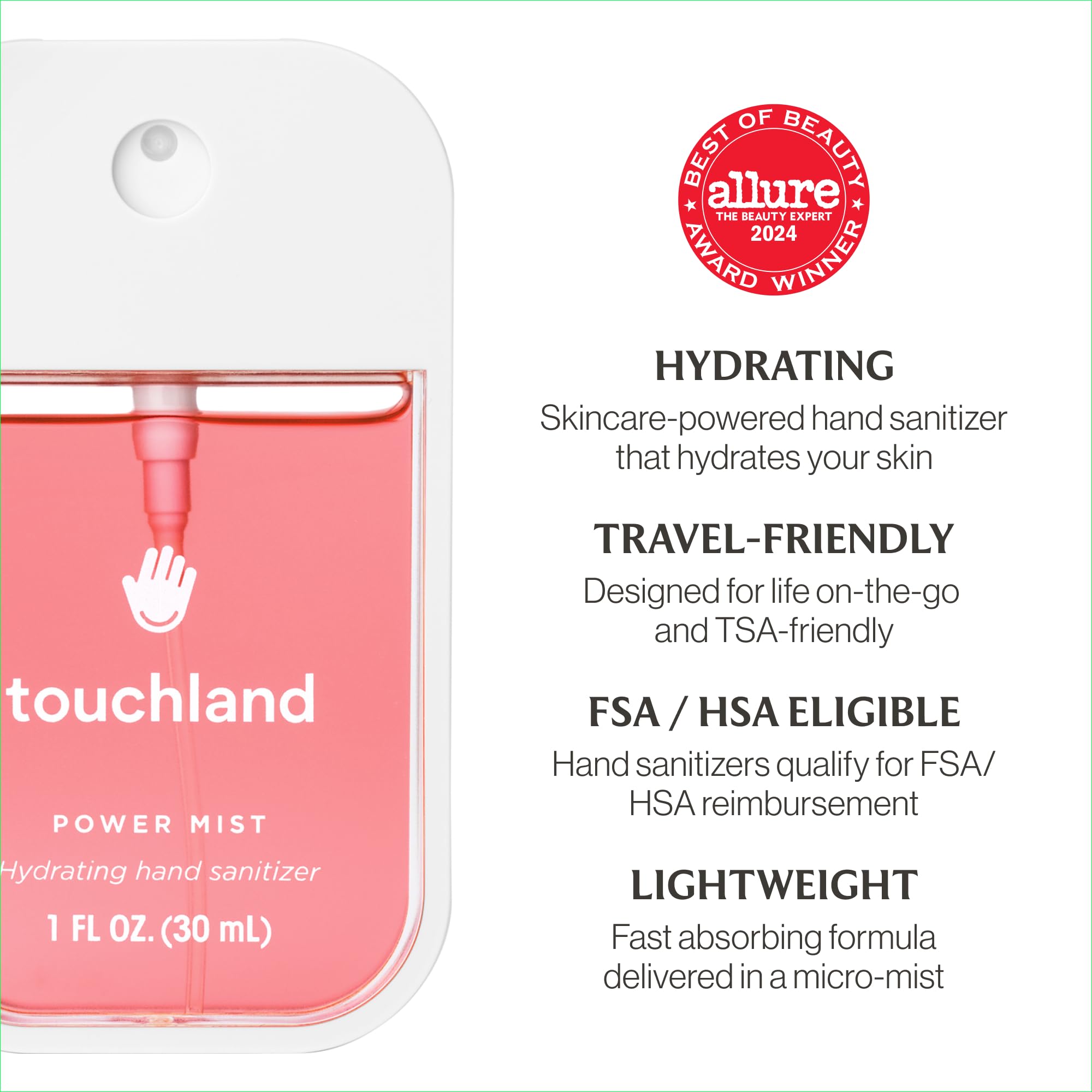 Buy now Touchland Hydrating Hand Sanitizer Spray, JUICY Trio Set (Watermelon, Peach, Berry), 1 FL. OZ. Travel Size Power Mist Sprays (Set of 3) at indiglob india