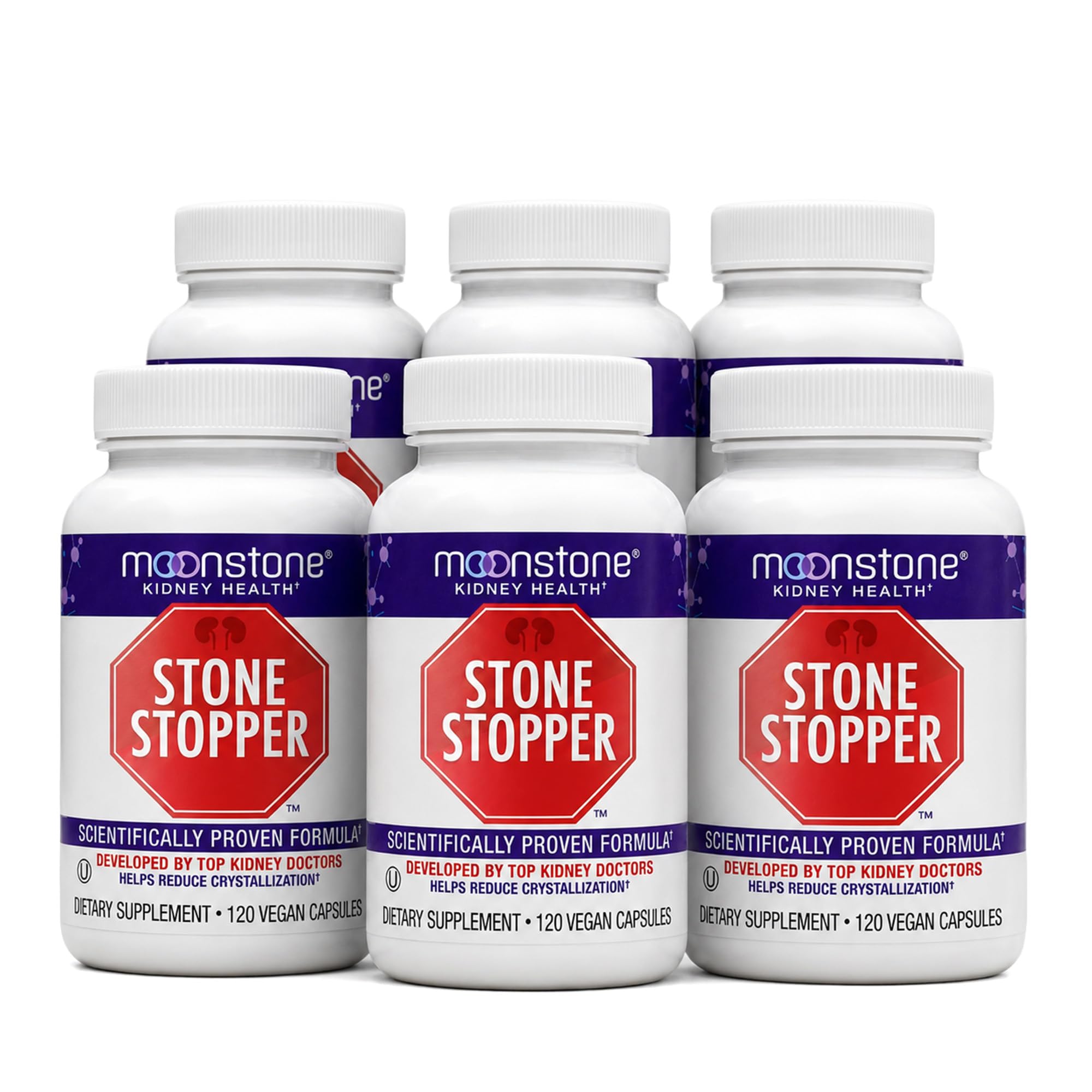 Moonstone Stone Stopper Capsules, Kidney Stone Prevention, Calcium Oxalate Protector, Alkali Citrate Support Supplement, Developed by Urologists to Support Kidney Health, 30 Day Supply (120 Count)