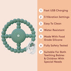 Vibrating Sensory Chew Toy - Superior Sensory Experience to Standard Autism Chew Toys. USB Chargeable. 3X Vibration Settings. Sensory Chew Toys for Autistic Children & Vibrating Teether for Baby