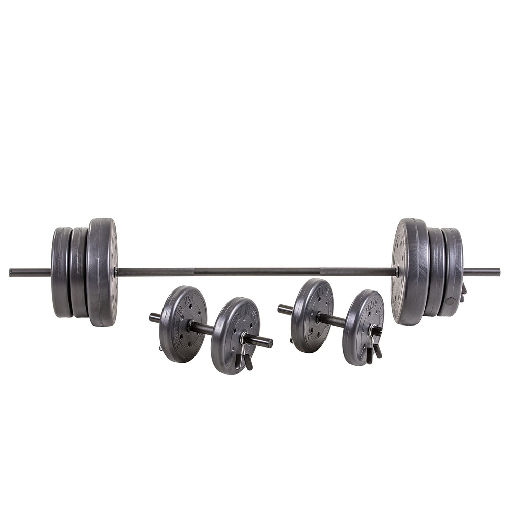 US Weight 105 Pound Weight Set with Barbell - Home Gym Workout Equipment