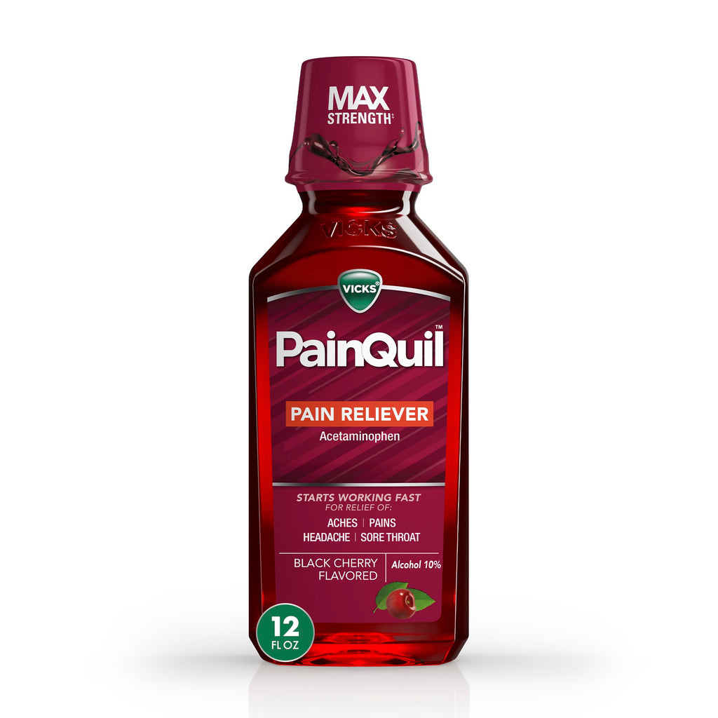 Buy now Vicks PainQuil Pain Relief Acetaminophen 1000mg Max StrengthÆ’?Â­ Adult Pain Reliever Liquid 12oz, Backache Headache Relief, 1 Daytime Pain Reliever at indiglob india