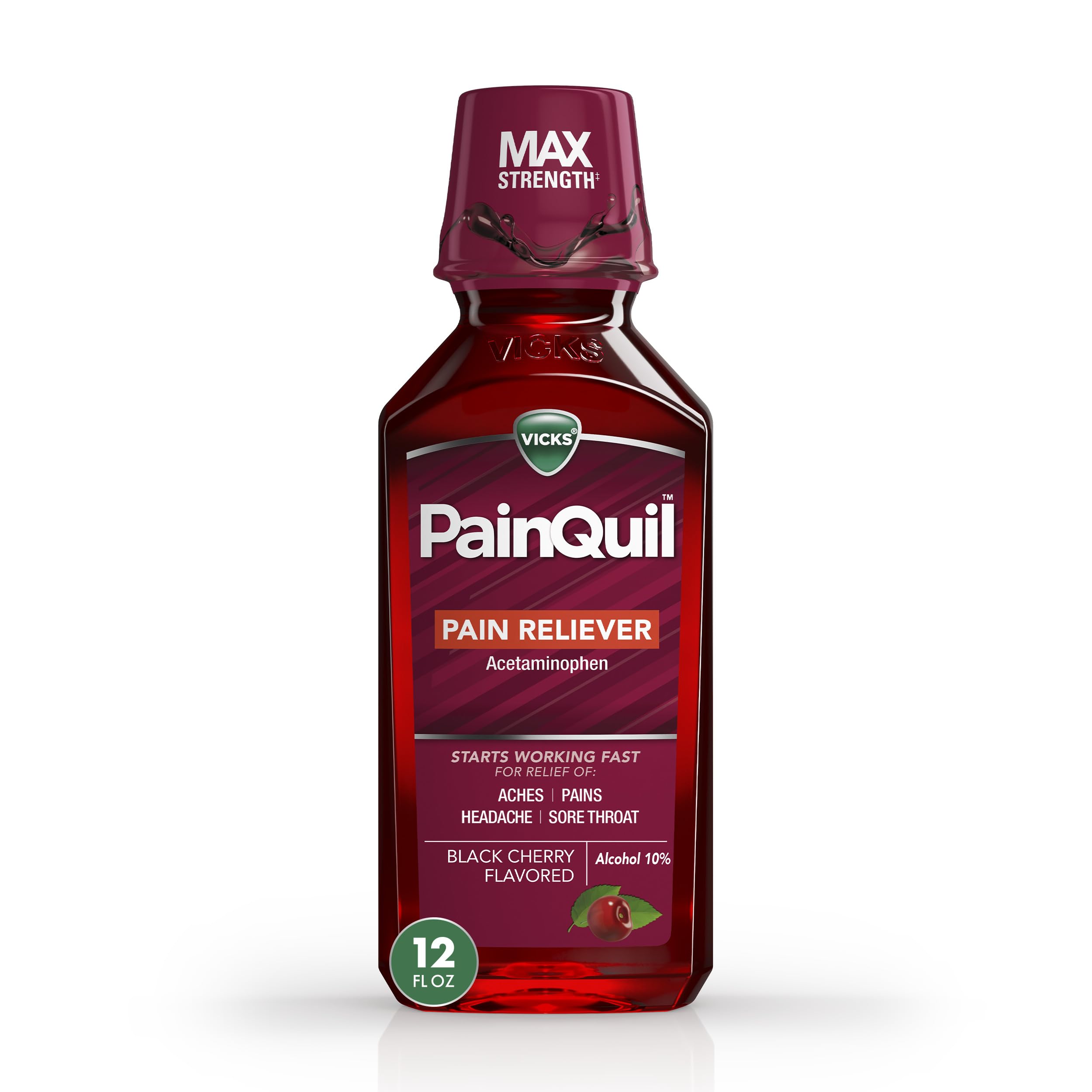 Buy now Vicks PainQuil Pain Relief Acetaminophen 1000mg Max StrengthÆ’?Â­ Adult Pain Reliever Liquid 12oz, Backache Headache Relief, 1 Daytime Pain Reliever at indiglob india