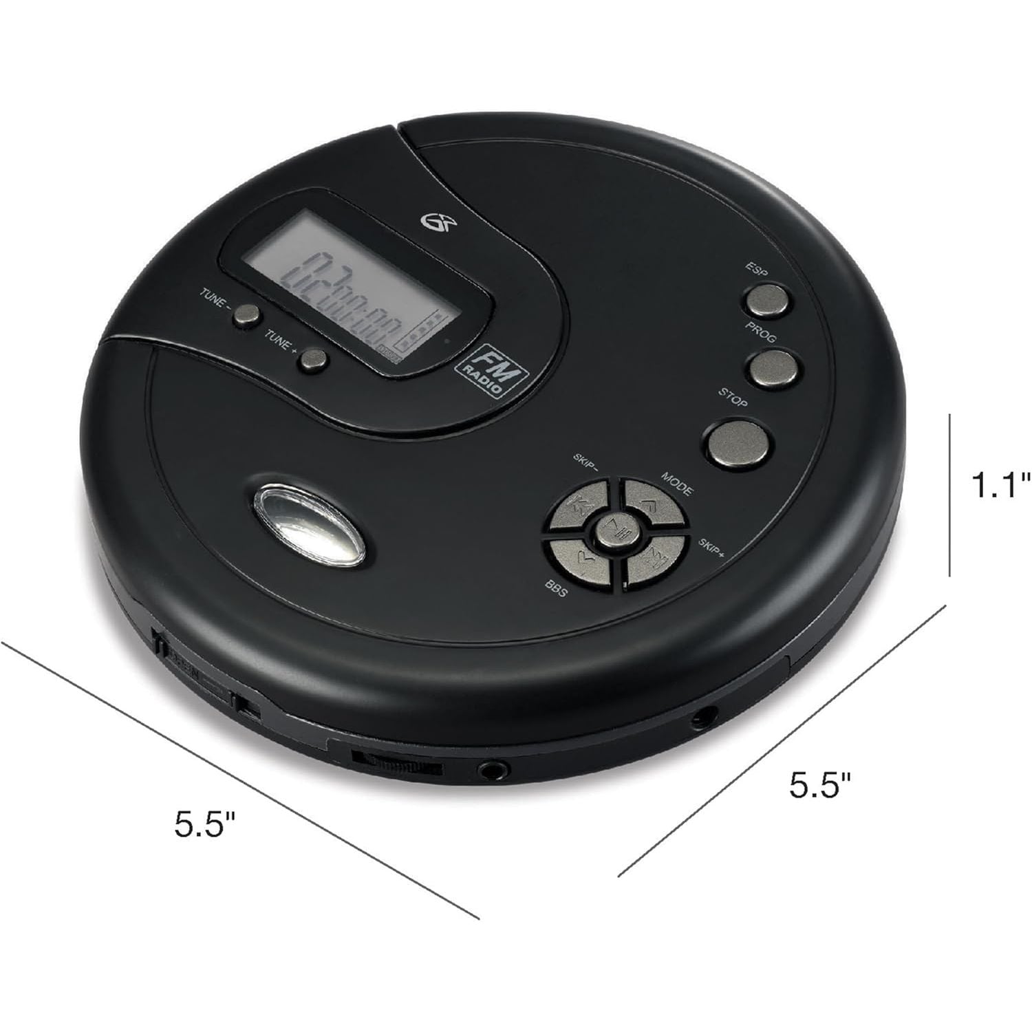 Buy now GPX PC332B Portable CD Player with Anti-Skip Protection, FM Radio and Stereo Earbuds - Black at indiglob india