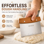 Bench Scraper and Dough Cutter, Stainless Steel Bread Cutter