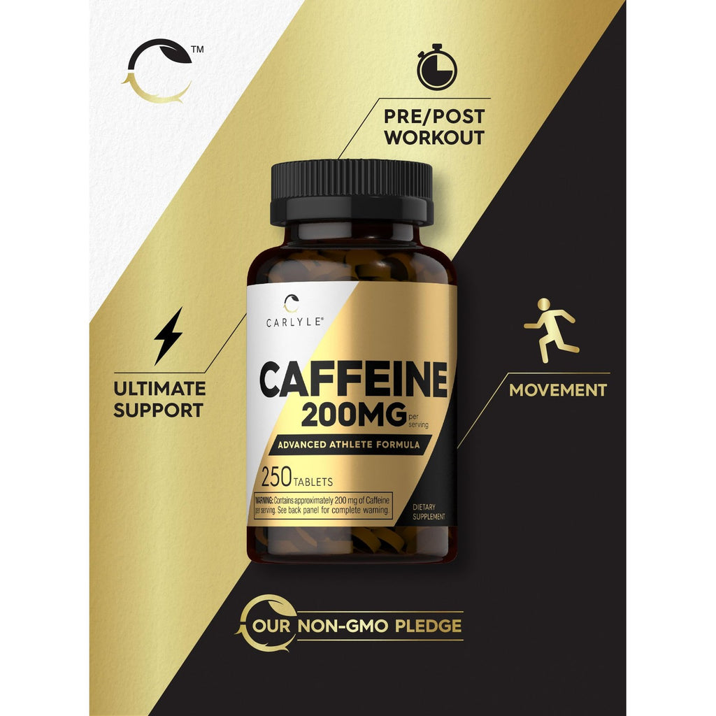 Carlyle Caffeine Pills 200mg | 250 Tablets | Advanced Athlete Formula