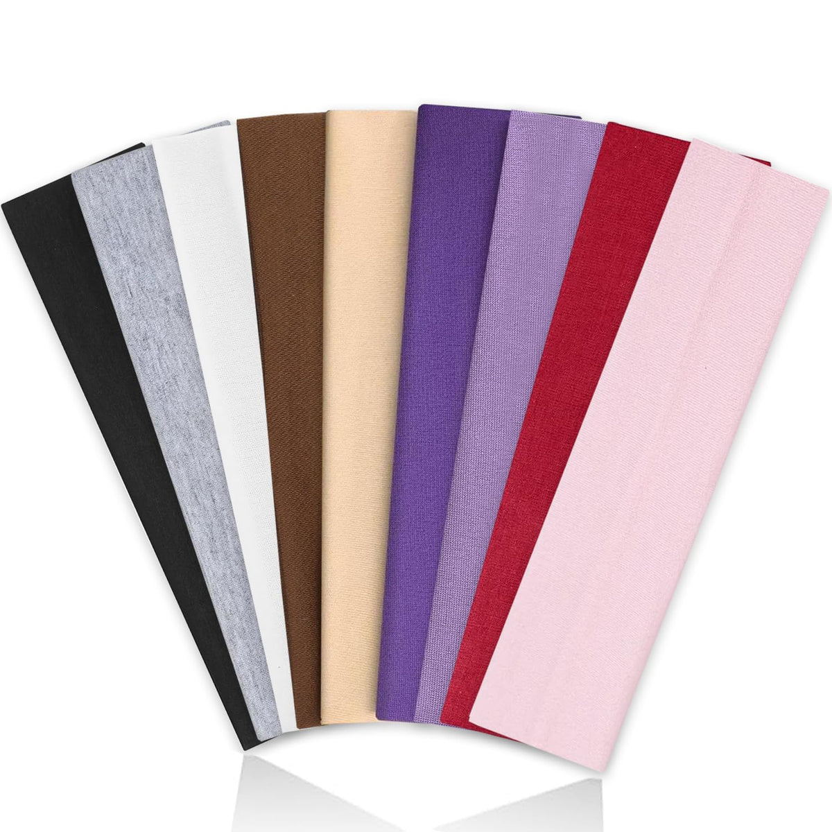 Headbands for Women Non Slip, 9Pcs Soft Elastic Hair Bands for Women's Hair, Fashion Stretchy Fabric Sweat Bands Headbands for Daily Workout Yoga Running Sports