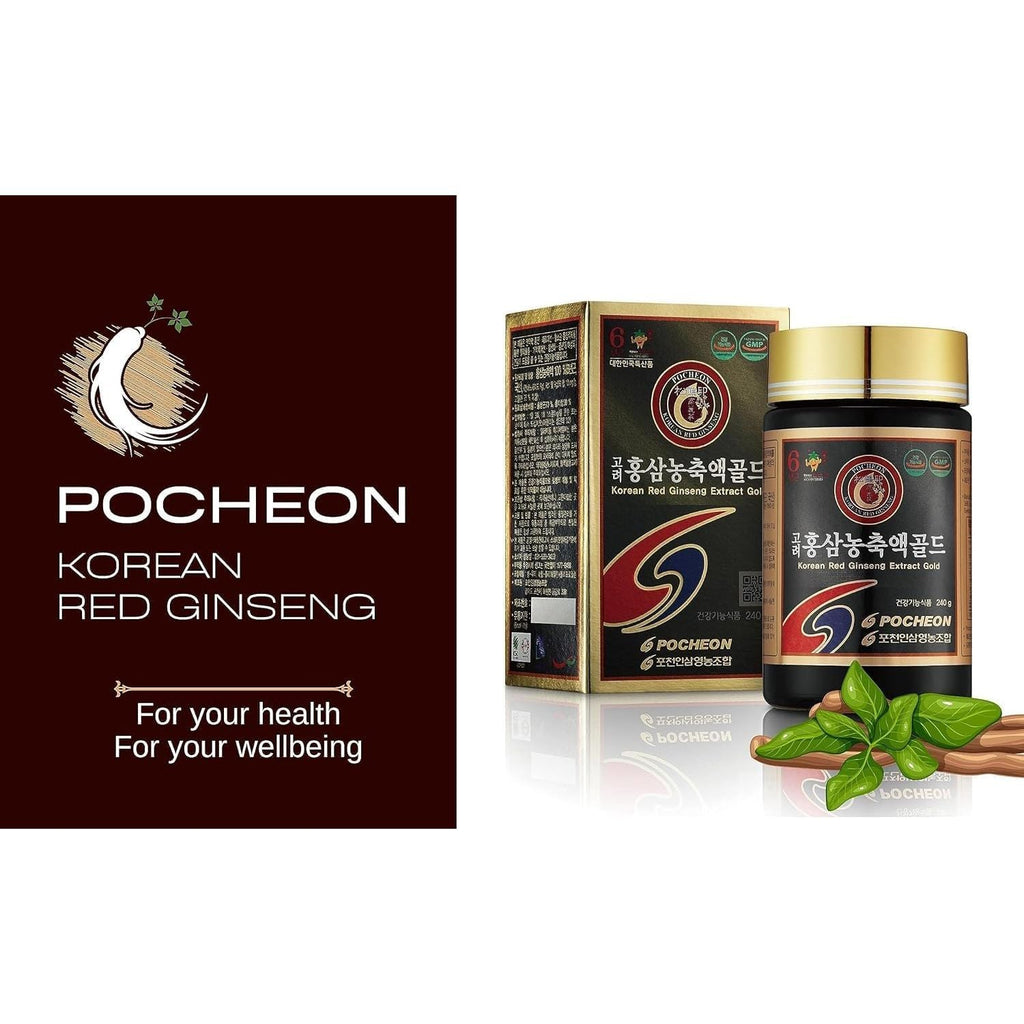 Buy now Pocheon 240g(8.5oz), 100% Pure Korean 6Years Root Panax Red Ginseng Extract Gold, TOP Ginsenoside, Saponin, Ginseng Herbal Supplement, Natural Immune Support at indiglob india
