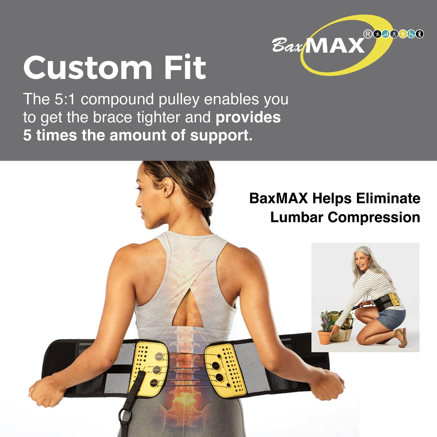 Buy now Adjustable Back Brace with 5-to-1 Compression Pulley System for Lumbar Support & Back Pain - Immediate Relief from Sciatica, Scoliosis, Bulging/Herniated Disc - Lightweight/Breathable, X-Large at indiglob india