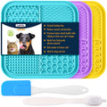 LUKITO 3PCS Lick Mat for Dogs and Cats, Licking Mat with Suction Cups for Anxiety Relief, Cat Peanut Butter Lick Pad for Boredom Reducer, Dog Enrichment Toy, Dog Lick Mat for Bathing Grooming