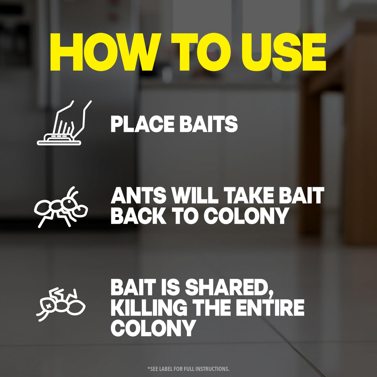 Raid Max Liquid Ant Bat; Kills Ants Where They Breed, for Indoor and Outdoor Use; 4 Bait Stations