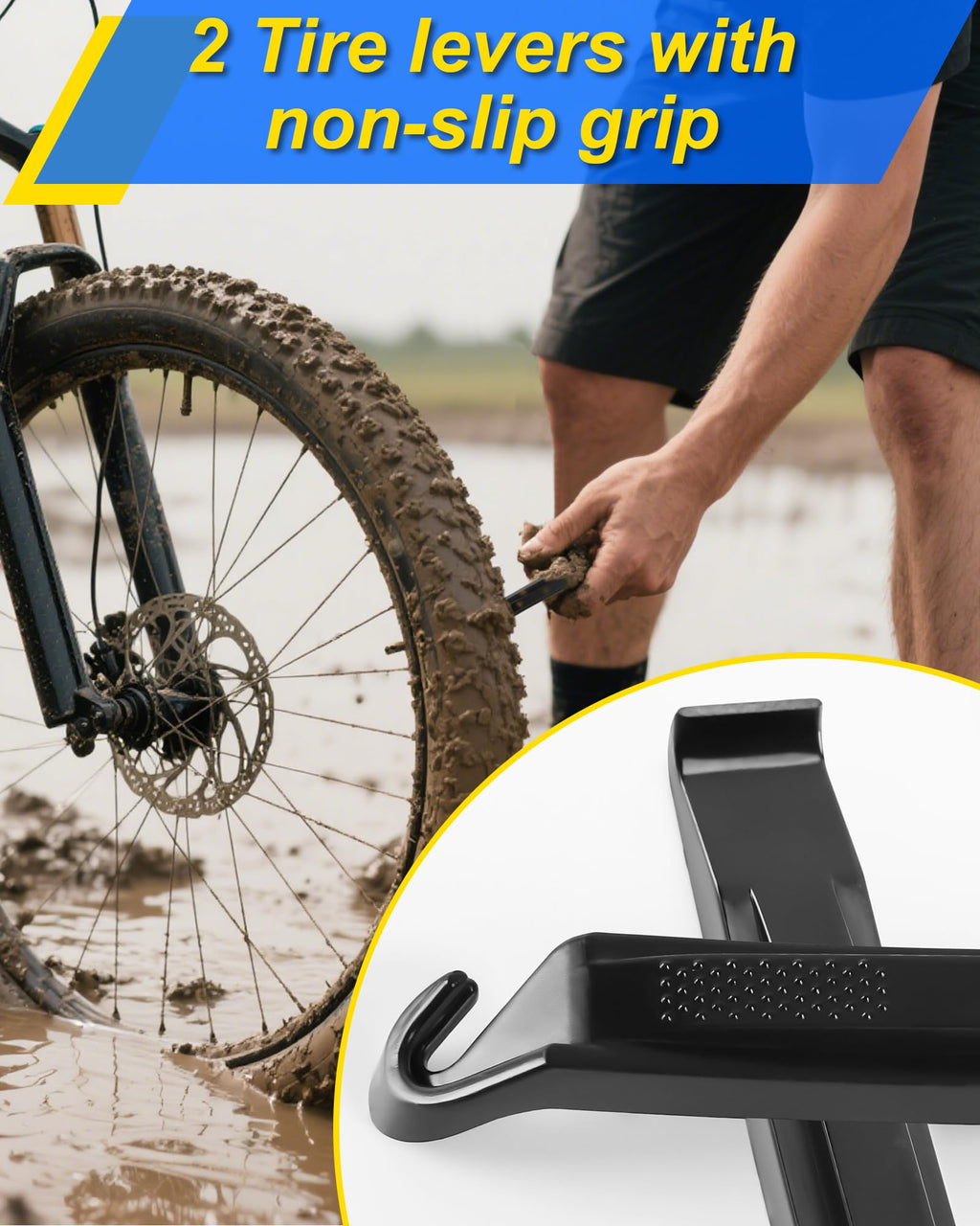 Bike Tire Repair Kit, Bicycle Inner Tube Patch Kit with 4 PCS Tire Repair Glue, 18 PCS Tube Patches & 2 PCS Tire Levers – Portable Case for Bicycle & Inflatable Tubes (Upgrade Suit)