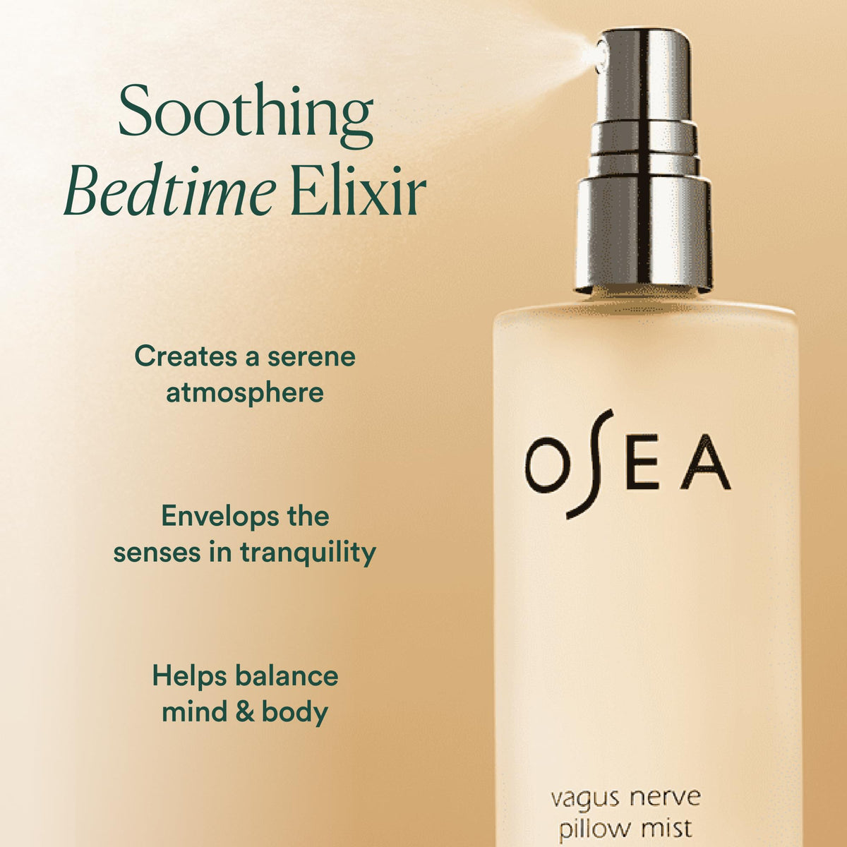 OSEA Vagus Nerve Pillow Mist, Soothing Bedtime Relaxation Spray, 3.4 fl oz