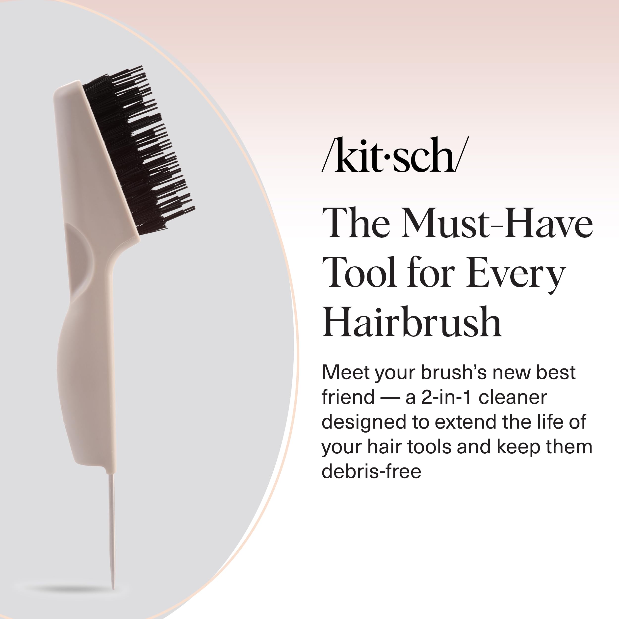 Buy now Kitsch Hair Brush Cleaner Tool | Double-Sided 2-in-1 Brush Cleaner for Hair Brushes & Combs | Eco-Friendly Cleaning Tool with Pick & Bristles, Perfect Gifts for Women | Hair Stylist Essentials at indiglob india