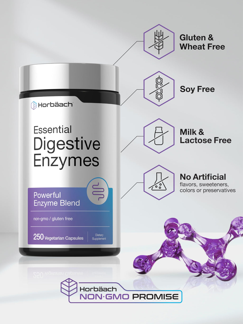 Horbäach Essential Digestive Enzymes | 250 Capsules