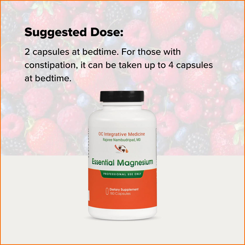 Essential Magnesium by Dr. Rajsree, MD | Supports Restful Sleep, Muscle Relaxation & Bowel Regularity | 3 Highly Absorbable Forms of Magnesium | 180 Capsules