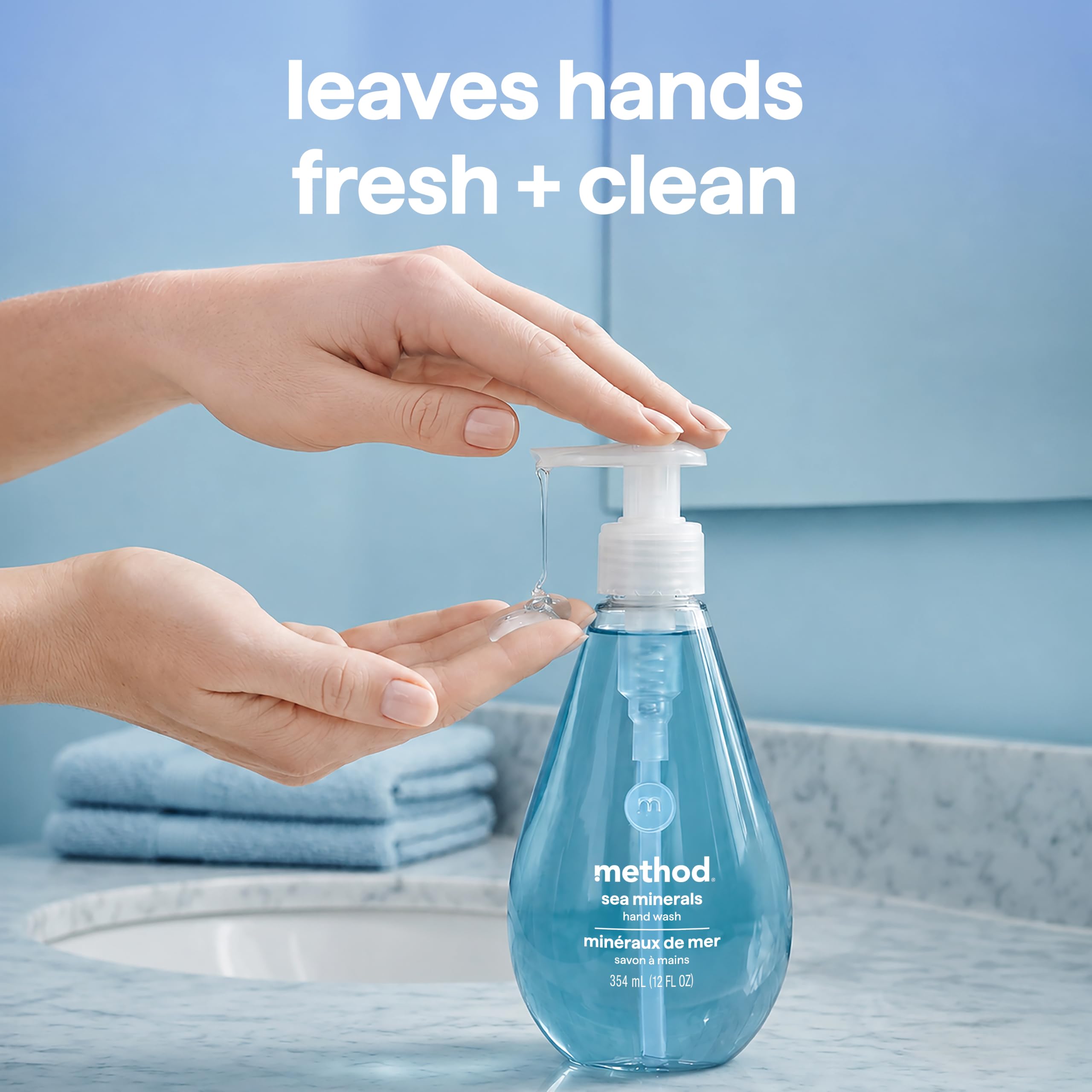 method Gel Hand Wash Refill, Sea Minerals, 34 fl oz | Refills Up to 3X, Hydrates & Softens Skin, Designed for Gentle Everyday Cleansing, With Notes of Bergamot, Lemon & Rosemary