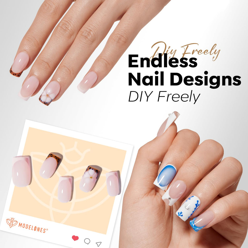 Modelones Short Almond Nail Tips, 360 pcs. Available in India for easy online ordering. Create endless nail designs!