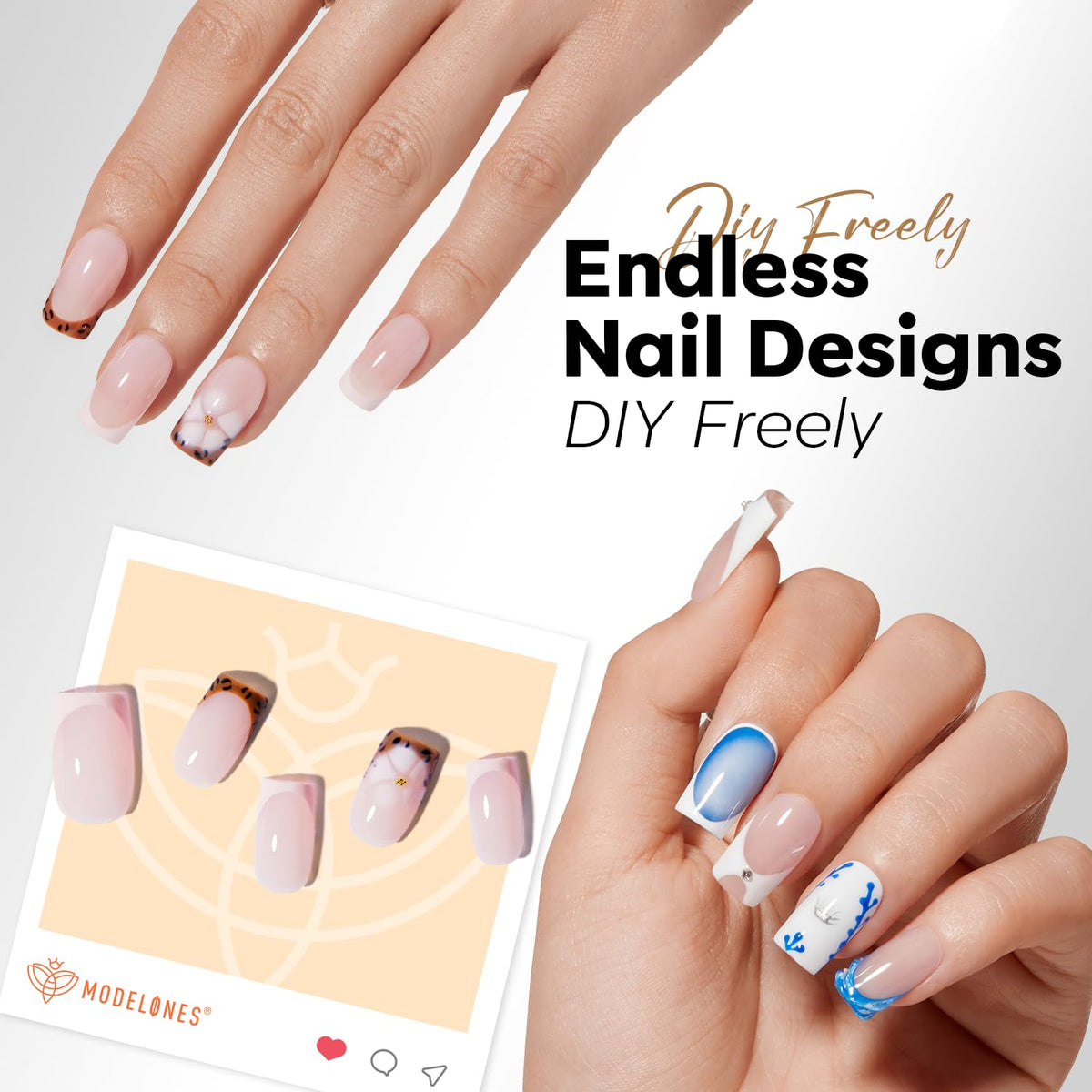 Modelones Short Almond Nail Tips, 360 pcs. Available in India for easy online ordering. Create endless nail designs!