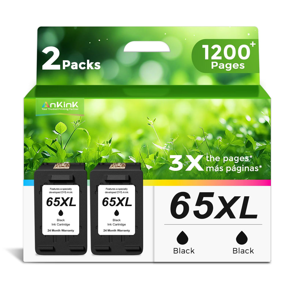 65XL Black Ink Cartridge Replacement for HP Ink 65 HP65 XL HP65XL