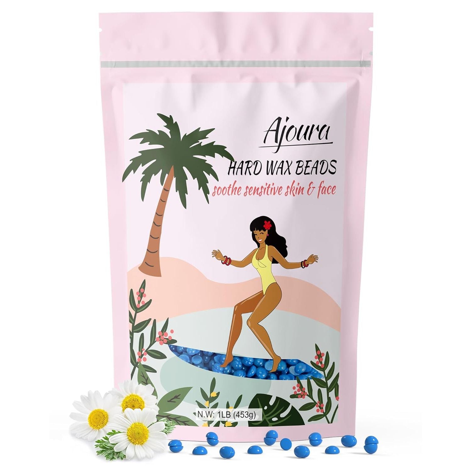 Buy now Ajoura 1lb Refill Wax Beans for Hair Removal Kit, Brazilian Coarse Waxing for Bikini, Face, Eyebrow, Back, Chest, Legs, Armpit, At Home Waxing Beads for Women Men Blue at indiglob india