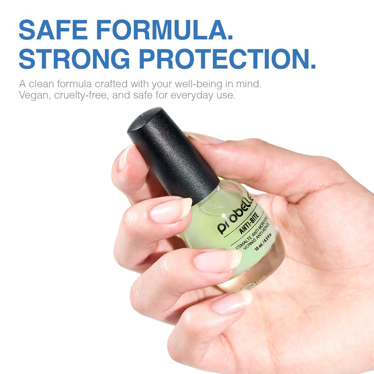 Probelle Anti-Bite, Nail Biting Treatment for Kids & Adults to Quit habit, No Bite Nail Polish Deterrent, Thumb Guard & Prevents Finger Sucking, Bitter Taste Nail Care, For Ages 3+, 0.5 fl oz (15 ml)