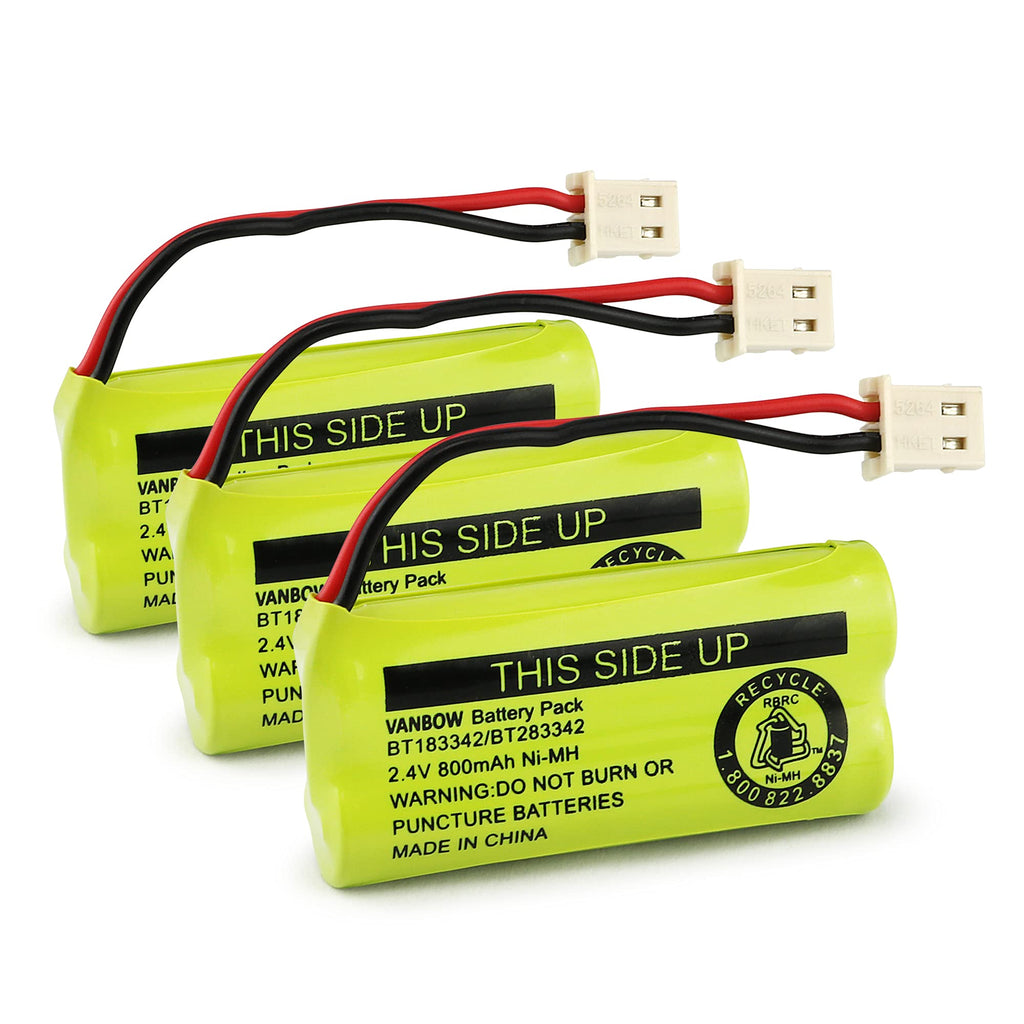Buy now BT183342/BT283342 2.4V 800mAh Ni-MH Battery Pack, Compatible with AT&T VTech Cordless Phone Batteries BT166342/BT266342 BT162342/BT262342 CS6709 CS6609 CS6509 CS6409 EL52100 EL50003 (Pack 2) at indiglob india