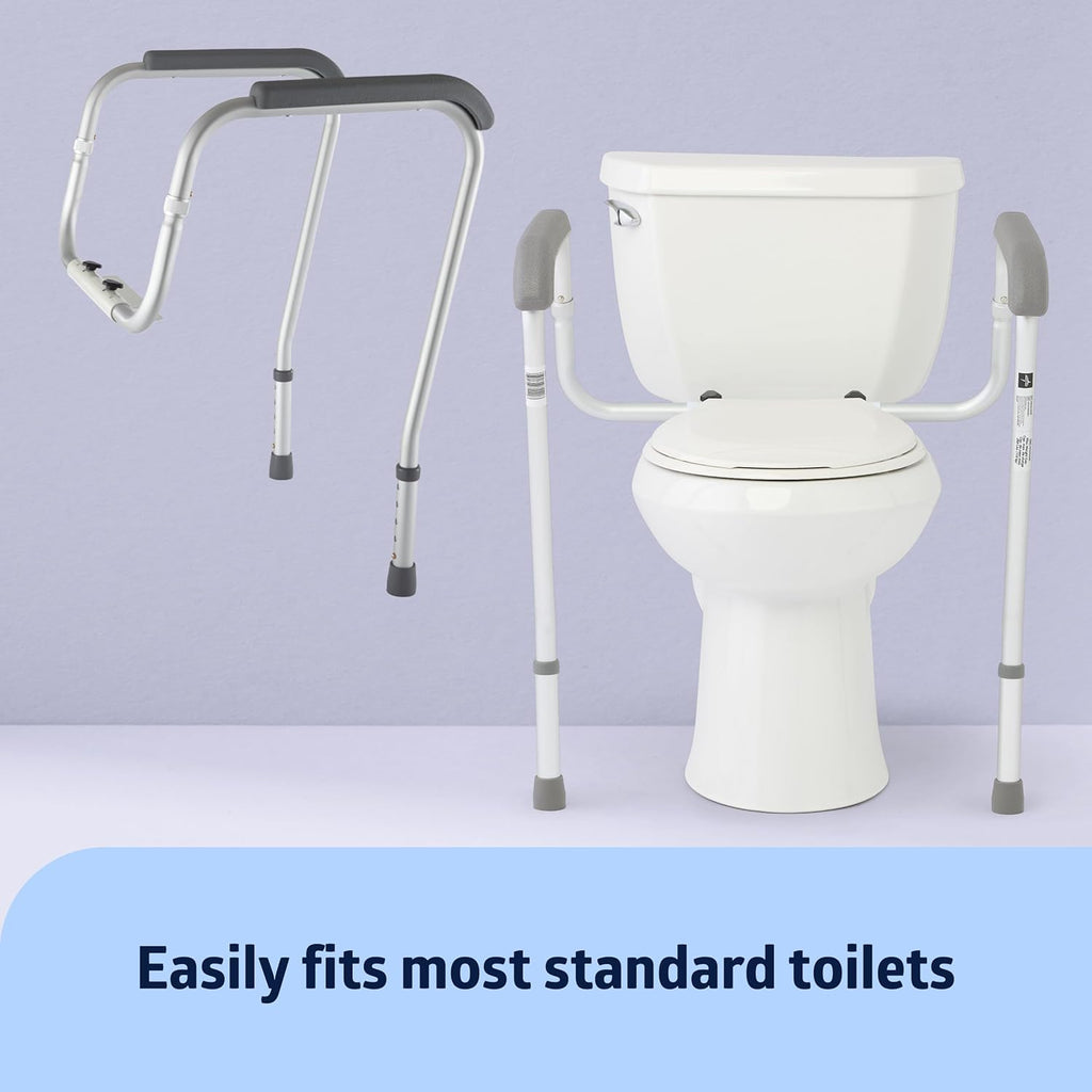 Buy now Medline Toilet Safety Rail For Seniors with Easy Installation, Height Adjustable Toilet Safety Frame, Bathroom Assist Rail with Armrests, Bathroom Safety, 250 lb. Weight Capacity at indiglob india