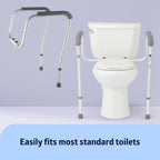 Buy now Medline Toilet Safety Rail For Seniors with Easy Installation, Height Adjustable Toilet Safety Frame, Bathroom Assist Rail with Armrests, Bathroom Safety, 250 lb. Weight Capacity at indiglob india