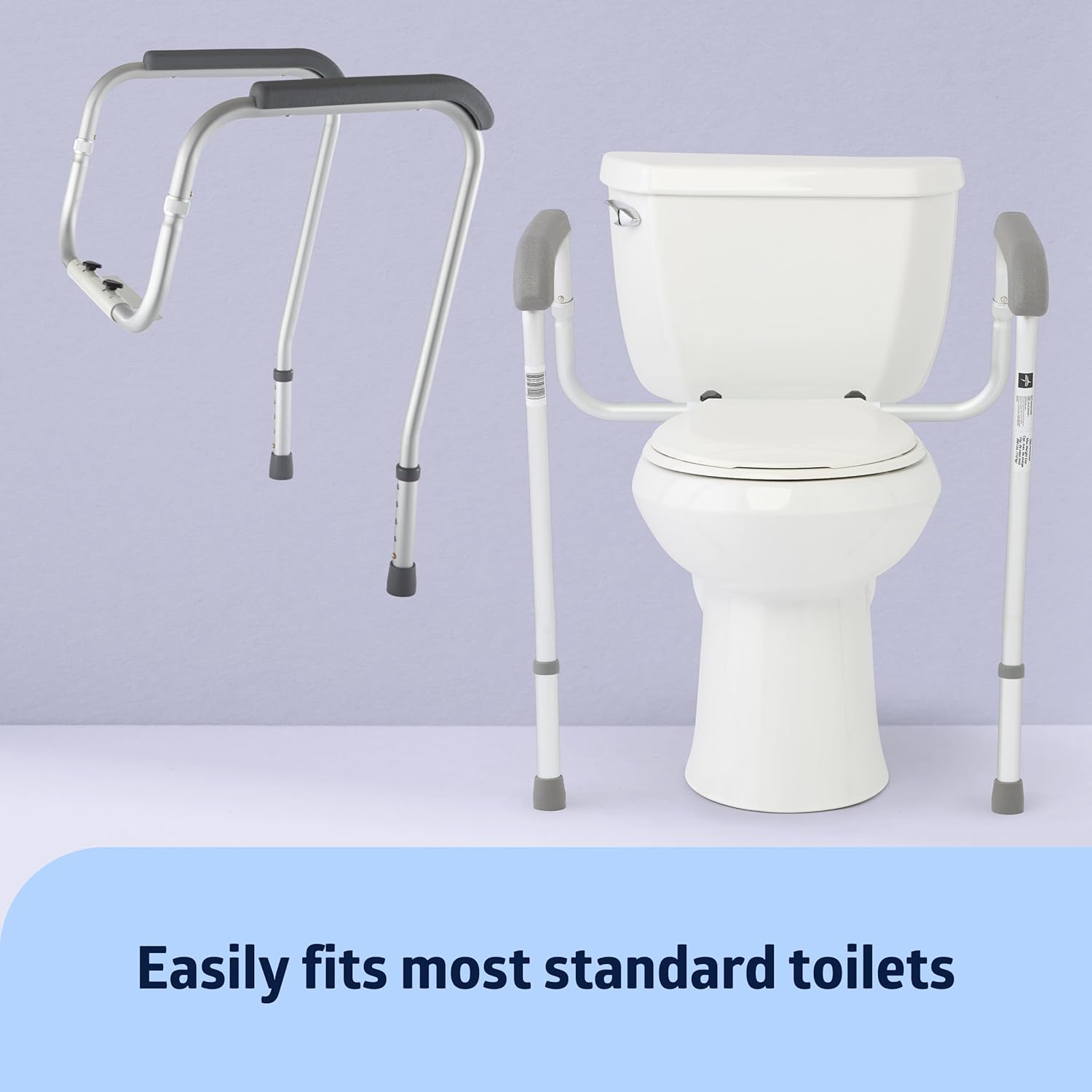 Buy now Medline Toilet Safety Rail For Seniors with Easy Installation, Height Adjustable Toilet Safety Frame, Bathroom Assist Rail with Armrests, Bathroom Safety, 250 lb. Weight Capacity at indiglob india