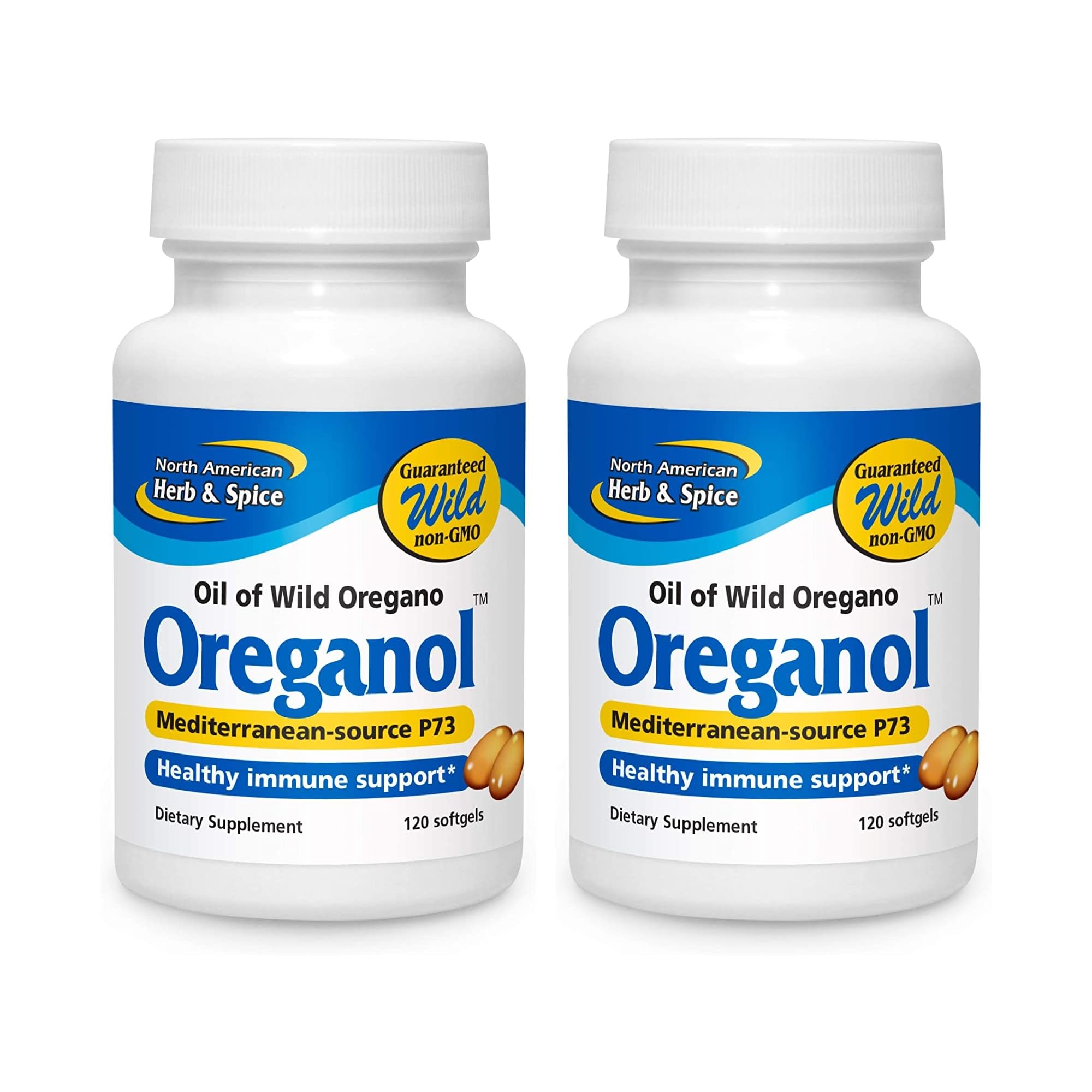 NORTH AMERICAN HERB & SPICE Oreganol P73, 120 Softgels - Immune System Support - Unprocessed, Vegan Friendly Wild Oregano - Mediterranean Source - Non-GMO - 120 Servings