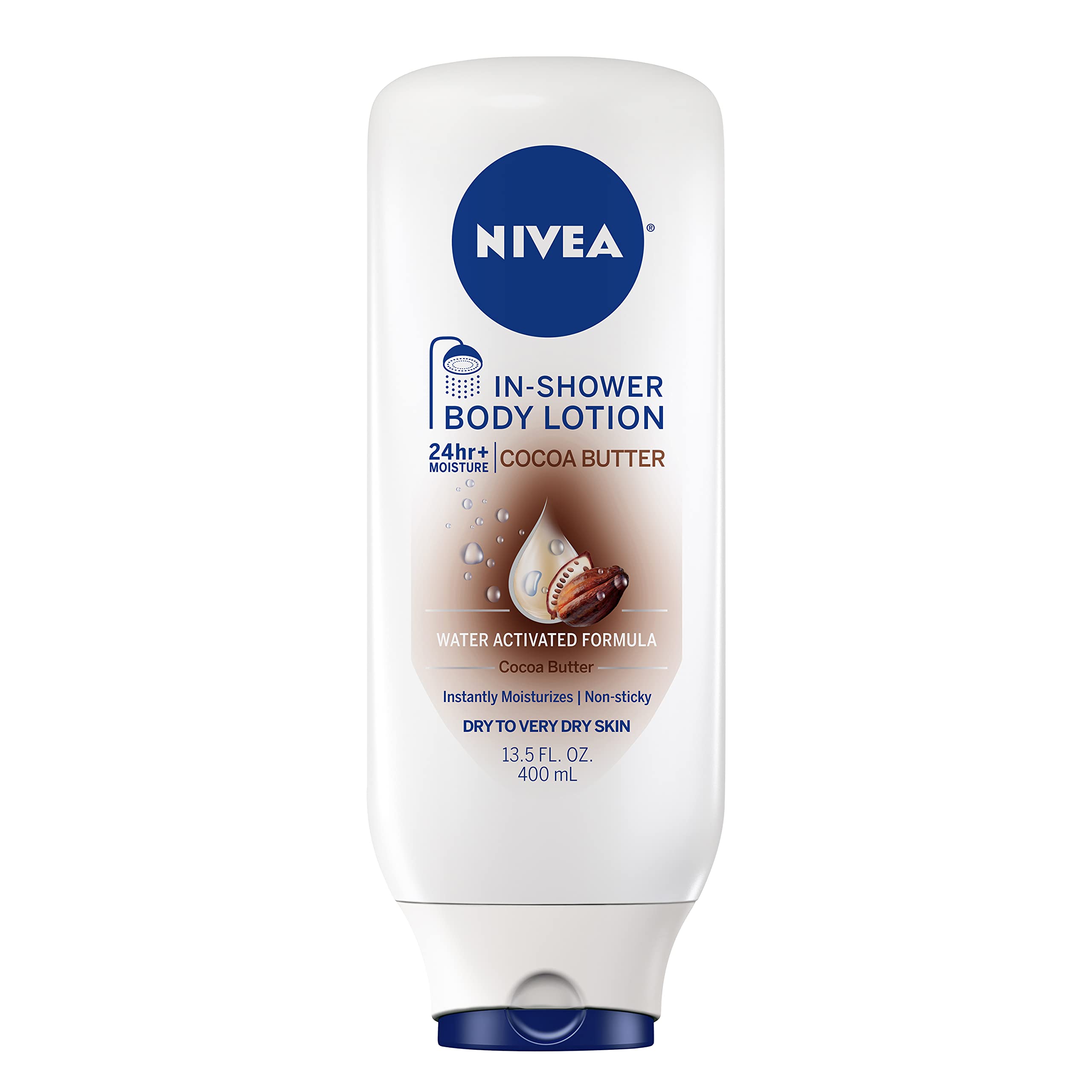 Buy now NIVEA Cocoa Butter In Shower Lotion, Body Lotion for Dry Skin, 3 Pack of 13.5 Fl Oz Bottles at indiglob india