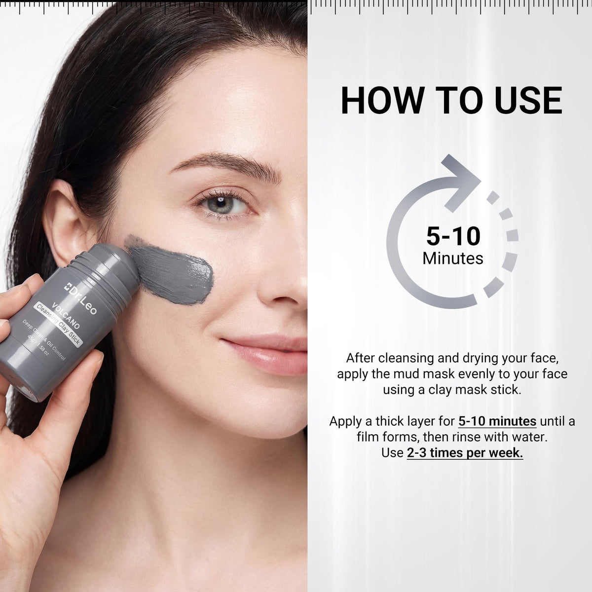 Blackhead Remover Clay Mask Stick, Volcanic Mud & Kaolin, 1.58oz