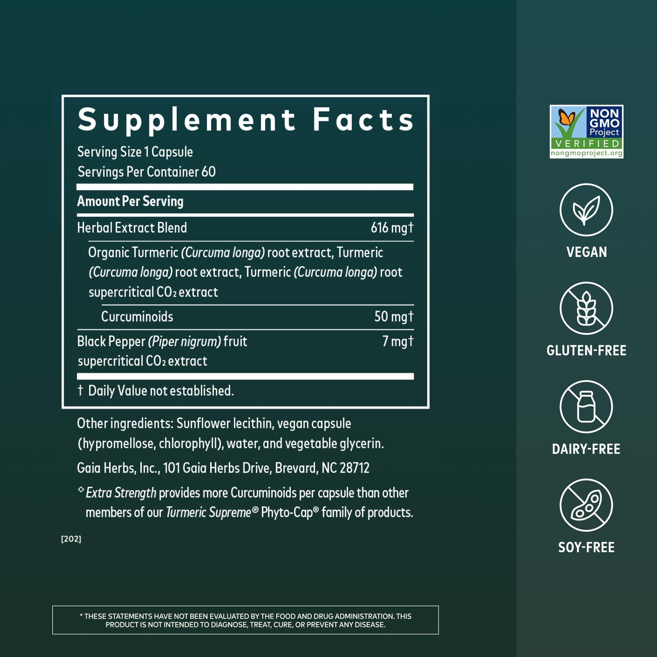 Gaia Herbs Turmeric Supreme Extra Strength - Helps Reduce Occasional Discomfort from Normal Wear & Tear*- 616 mg Organic Turmeric Curcumin Supplement with Black Pepper- 60 Vegan Liquid Phyto-Capsules