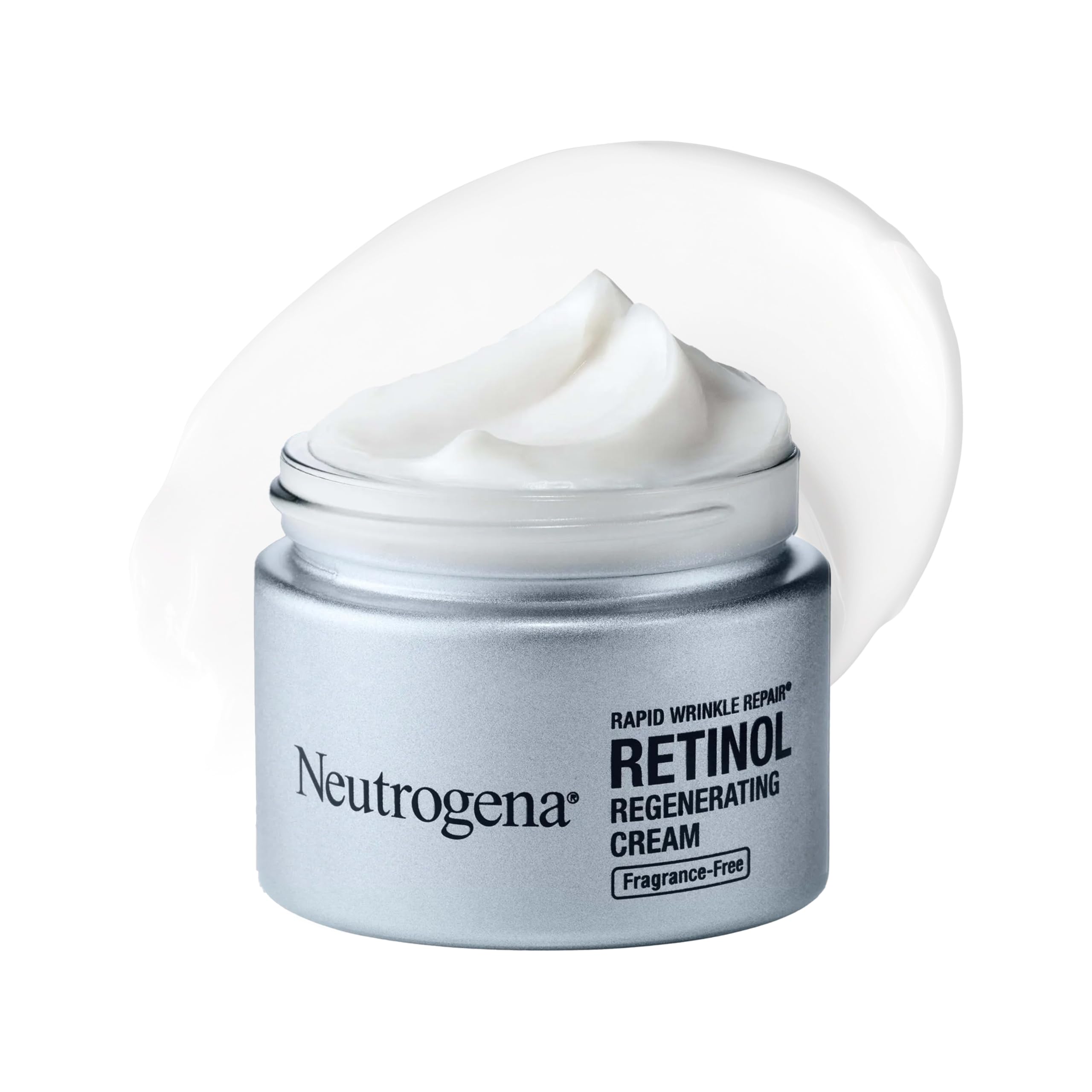 Neutrogena Rapid Wrinkle Repair Retinol Regenerating Face Cream & Hyaluronic Acid Anti Wrinkle Face Moisturizer, Neck Cream, with Hyaluronic Acid & Retinol, 1.7 oz (Pack of 3)