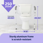 Buy now Medline Toilet Safety Rail For Seniors with Easy Installation, Height Adjustable Toilet Safety Frame, Bathroom Assist Rail with Armrests, Bathroom Safety, 250 lb. Weight Capacity at indiglob india