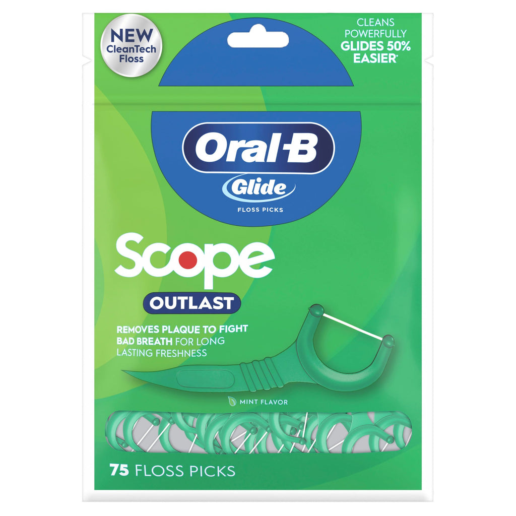 Oral-B Glide Dental Floss Picks Variety Pack with Scope Outlast, Arctic Peppermint Oil, & Ultra Deep Clean, Value Pack 225ct (75 Count per Pack, Pack of 3)